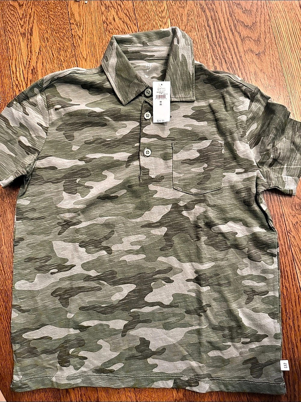 GAP Mix/Mixte Camo Polo Camo Polo Green & Gray Size Medium NWT
